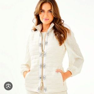 worn 2x Lilly Pulitzer noella vest with bermudaful liner